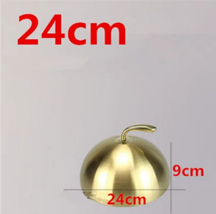 Stainless steel plate cover round gold steak lid western style food no magnet pan lid heightening Korean barbecue BBQ pot cover