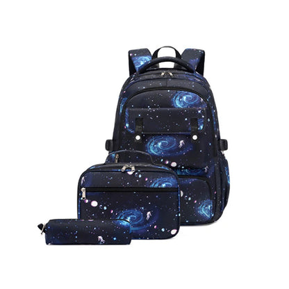 Starry sky Children's School bags School Backpack for Students Boy Kids Backpack With Lunch Bag Pencil Cases