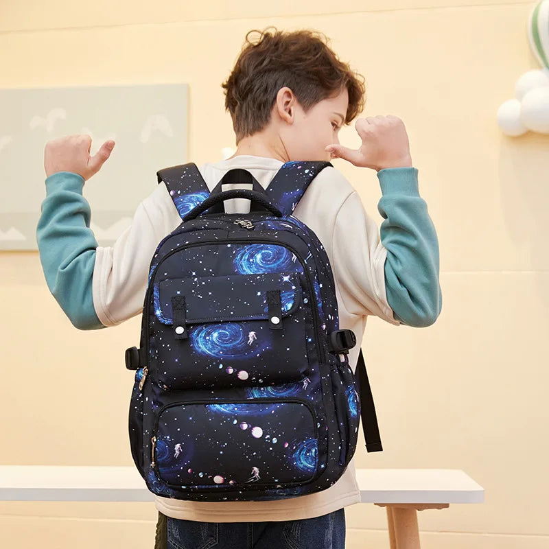 Starry sky Children's School bags School Backpack for Students Boy Kids Backpack With Lunch Bag Pencil Cases