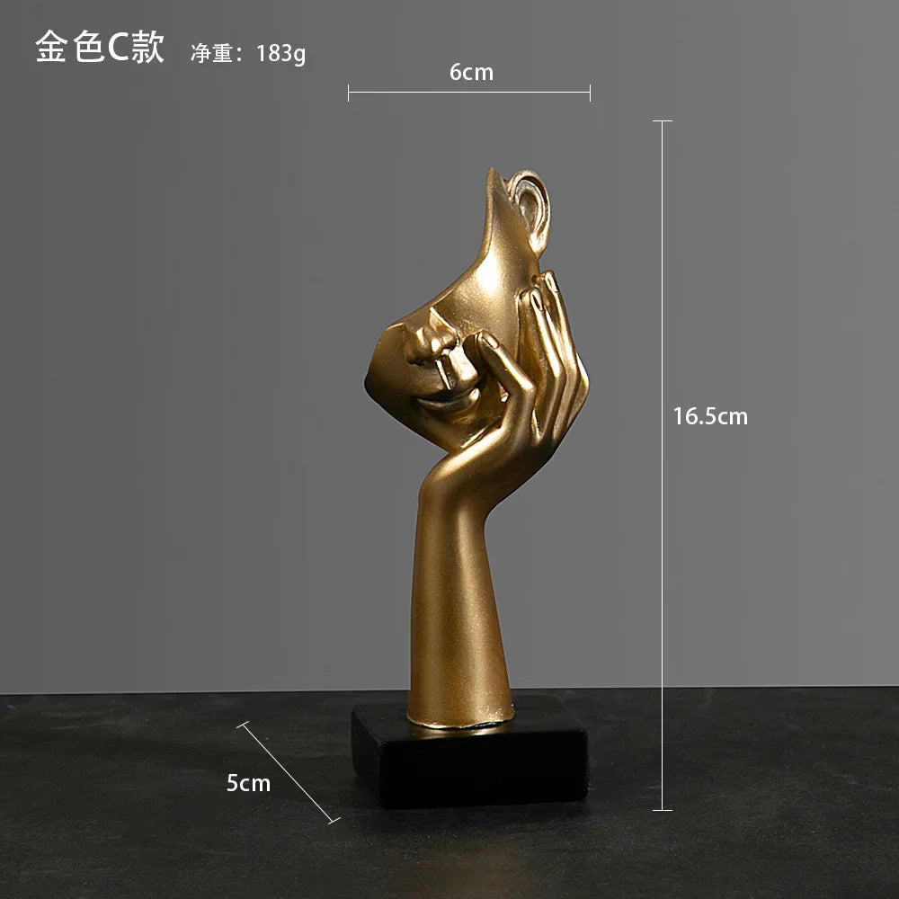 Statue Abstract Resin Desktop Ornaments Sculpture Miniature Figurines Face Character Nordic Art Crafts Office Nodic Home Decor