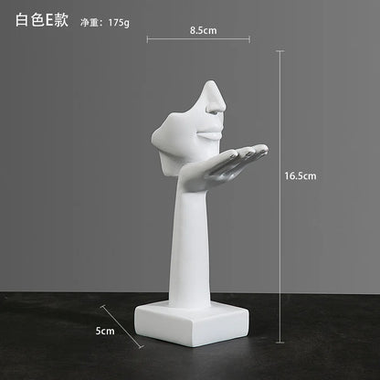 Statue Abstract Resin Desktop Ornaments Sculpture Miniature Figurines Face Character Nordic Art Crafts Office Nodic Home Decor