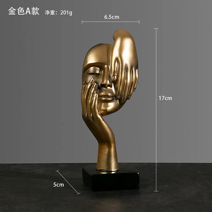 Statue Abstract Resin Desktop Ornaments Sculpture Miniature Figurines Face Character Nordic Art Crafts Office Nodic Home Decor