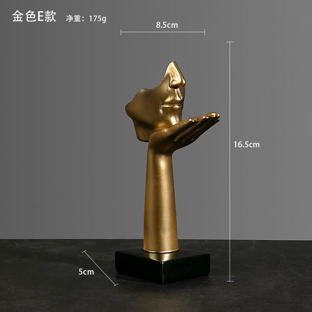 Statue Abstract Resin Desktop Ornaments Sculpture Miniature Figurines Face Character Nordic Art Crafts Office Nodic Home Decor