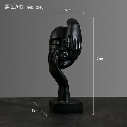 Statue Abstract Resin Desktop Ornaments Sculpture Miniature Figurines Face Character Nordic Art Crafts Office Nodic Home Decor