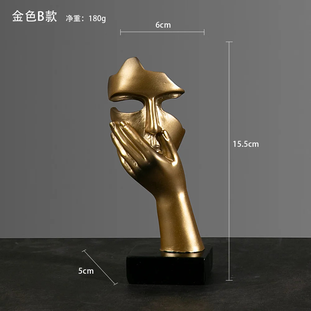 Statue Abstract Resin Desktop Ornaments Sculpture Miniature Figurines Face Character Nordic Art Crafts Office Nodic Home Decor