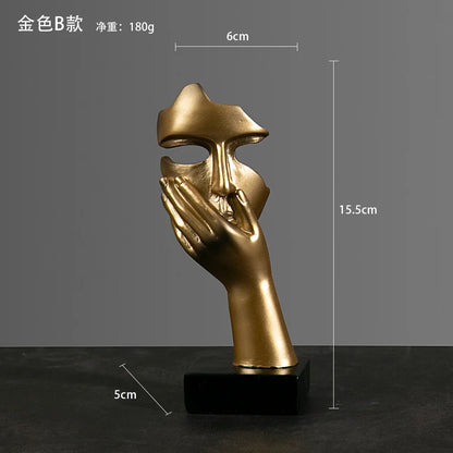 Statue Abstract Resin Desktop Ornaments Sculpture Miniature Figurines Face Character Nordic Art Crafts Office Nodic Home Decor