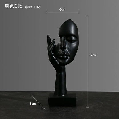 Statue Abstract Resin Desktop Ornaments Sculpture Miniature Figurines Face Character Nordic Art Crafts Office Nodic Home Decor