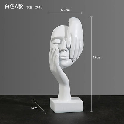 Statue Abstract Resin Desktop Ornaments Sculpture Miniature Figurines Face Character Nordic Art Crafts Office Nodic Home Decor