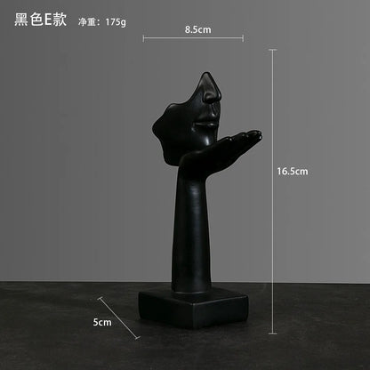 Statue Abstract Resin Desktop Ornaments Sculpture Miniature Figurines Face Character Nordic Art Crafts Office Nodic Home Decor