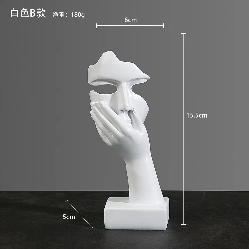 Statue Abstract Resin Desktop Ornaments Sculpture Miniature Figurines Face Character Nordic Art Crafts Office Nodic Home Decor