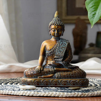 Statue of Buddha statue of Buddha in the living room of the living room baoping feng shui statue Buddha of Thailand