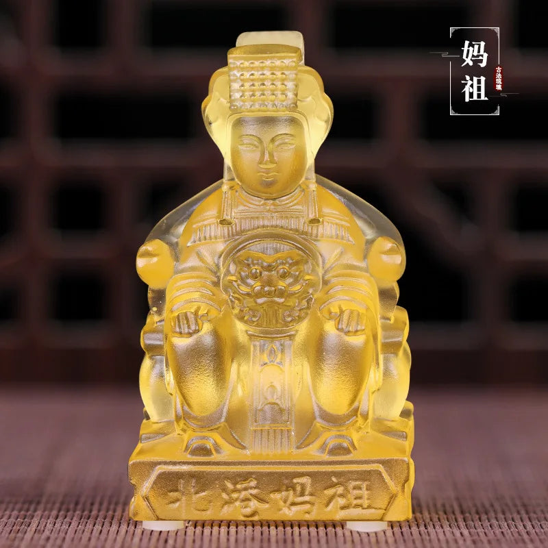 Statue of Coloured glaze Mazu The goddess of heaven and the queen of heaven