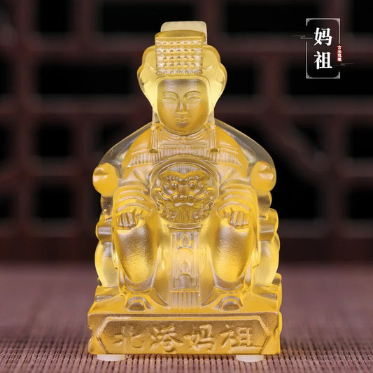 Statue of Coloured glaze Mazu The goddess of heaven and the queen of heaven
