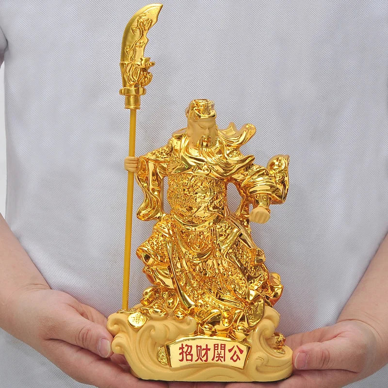 Statue of Guangong ornaments God of wealth Buddha lucky crafts TV stand accessories, free shipping