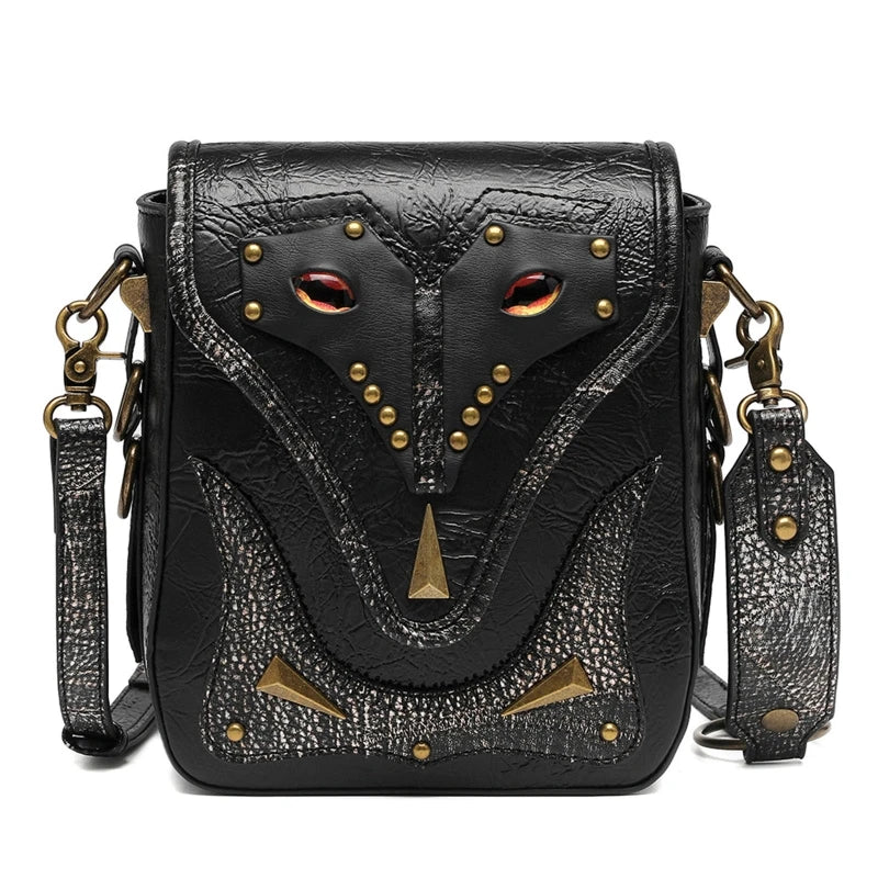 Steampunk Waist Bag Gothic Retro Motorcycle Leather Bags Crossbody Shoulder Packs Thigh Leg Pouch Travel Purse for Women Men