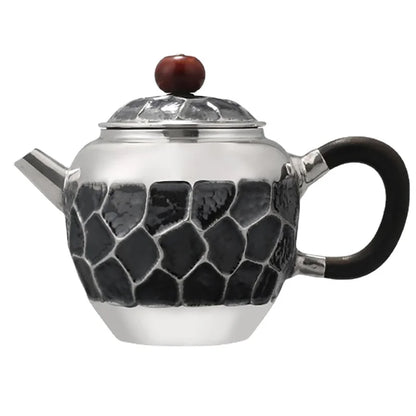 Sterling Silver 999 Teapot Handmade Tea Set Vintage Teapot Kettle Chinese Coffee Pots Home Office Tea Ceremony Set Gift 200CC