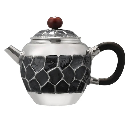 Sterling Silver 999 Teapot Handmade Tea Set Vintage Teapot Kettle Chinese Coffee Pots Home Office Tea Ceremony Set Gift 200CC