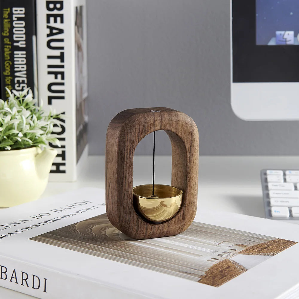 Stick Bell Wood Doorbell Wind Chime for Refrigerator Room Garden Backyard Restaurant Home Garden Windchime Housewarming Gift