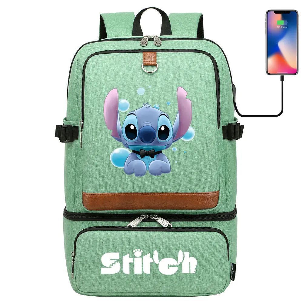 Stitch Girl Boys Kids Teenagers Schoolbags Insulated Compartment USB Waterproof Cooler Backpack Women Picnic Lunch Bag