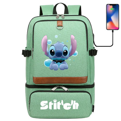 Stitch Girl Boys Kids Teenagers Schoolbags Insulated Compartment USB Waterproof Cooler Backpack Women Picnic Lunch Bag