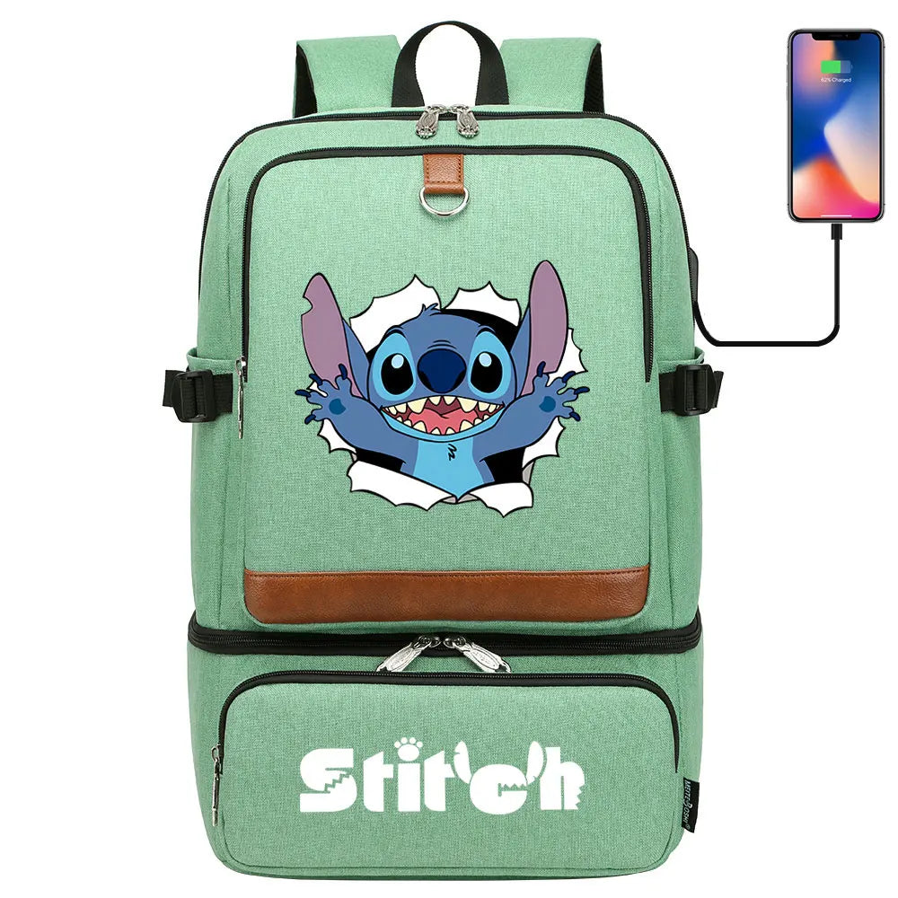 Stitch Girl Boys Kids Teenagers Schoolbags Insulated Compartment USB Waterproof Cooler Backpack Women Picnic Lunch Bag