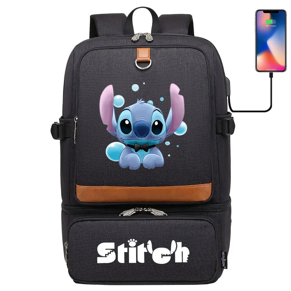 Stitch Girl Boys Kids Teenagers Schoolbags Insulated Compartment USB Waterproof Cooler Backpack Women Picnic Lunch Bag