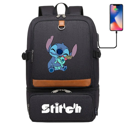 Stitch Girl Boys Kids Teenagers Schoolbags Insulated Compartment USB Waterproof Cooler Backpack Women Picnic Lunch Bag
