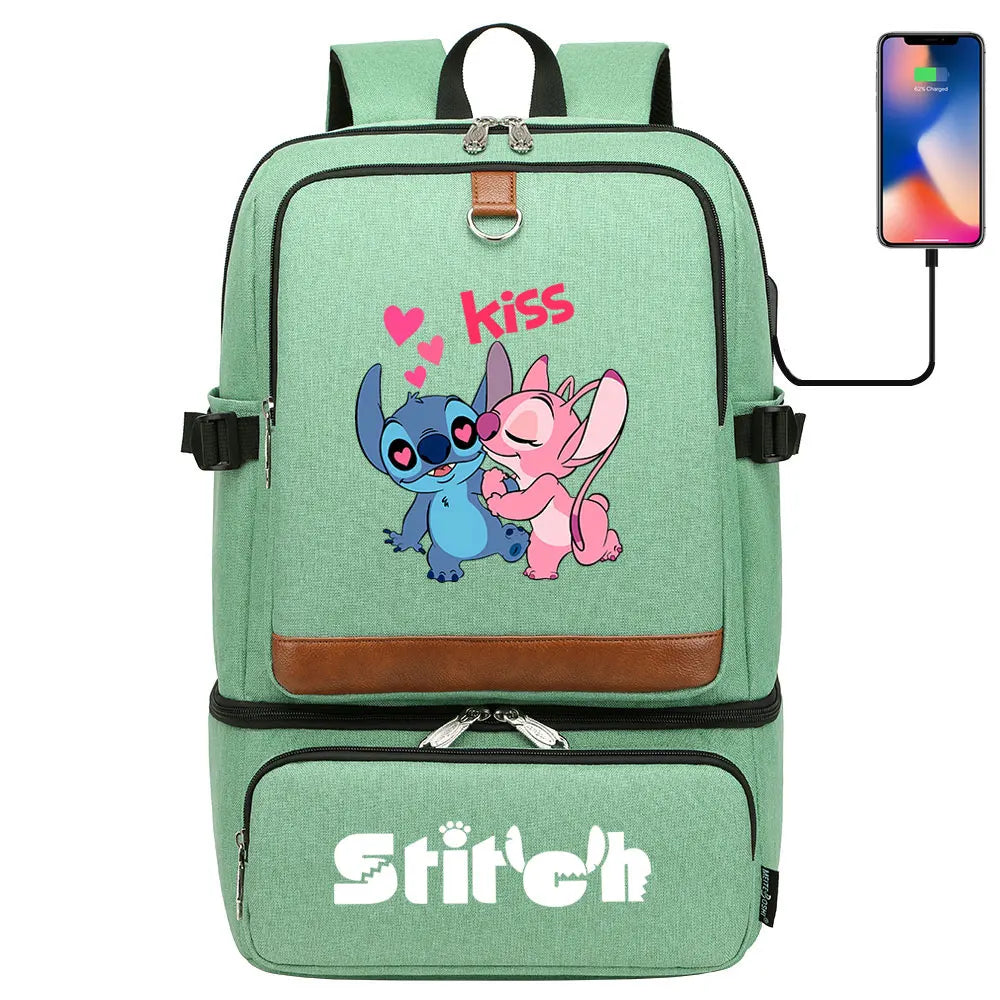 Stitch Girl Boys Kids Teenagers Schoolbags Insulated Compartment USB Waterproof Cooler Backpack Women Picnic Lunch Bag