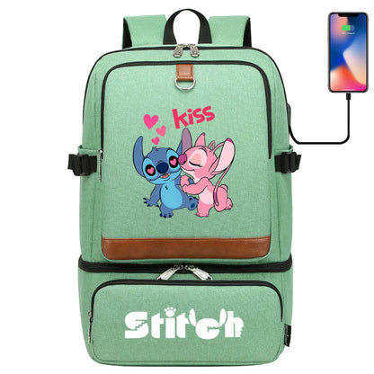 Stitch Girl Boys Kids Teenagers Schoolbags Insulated Compartment USB Waterproof Cooler Backpack Women Picnic Lunch Bag