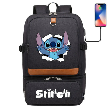 Stitch Girl Boys Kids Teenagers Schoolbags Insulated Compartment USB Waterproof Cooler Backpack Women Picnic Lunch Bag