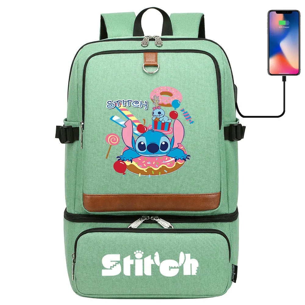 Stitch Girl Boys Kids Teenagers Schoolbags Insulated Compartment USB Waterproof Cooler Backpack Women Picnic Lunch Bag