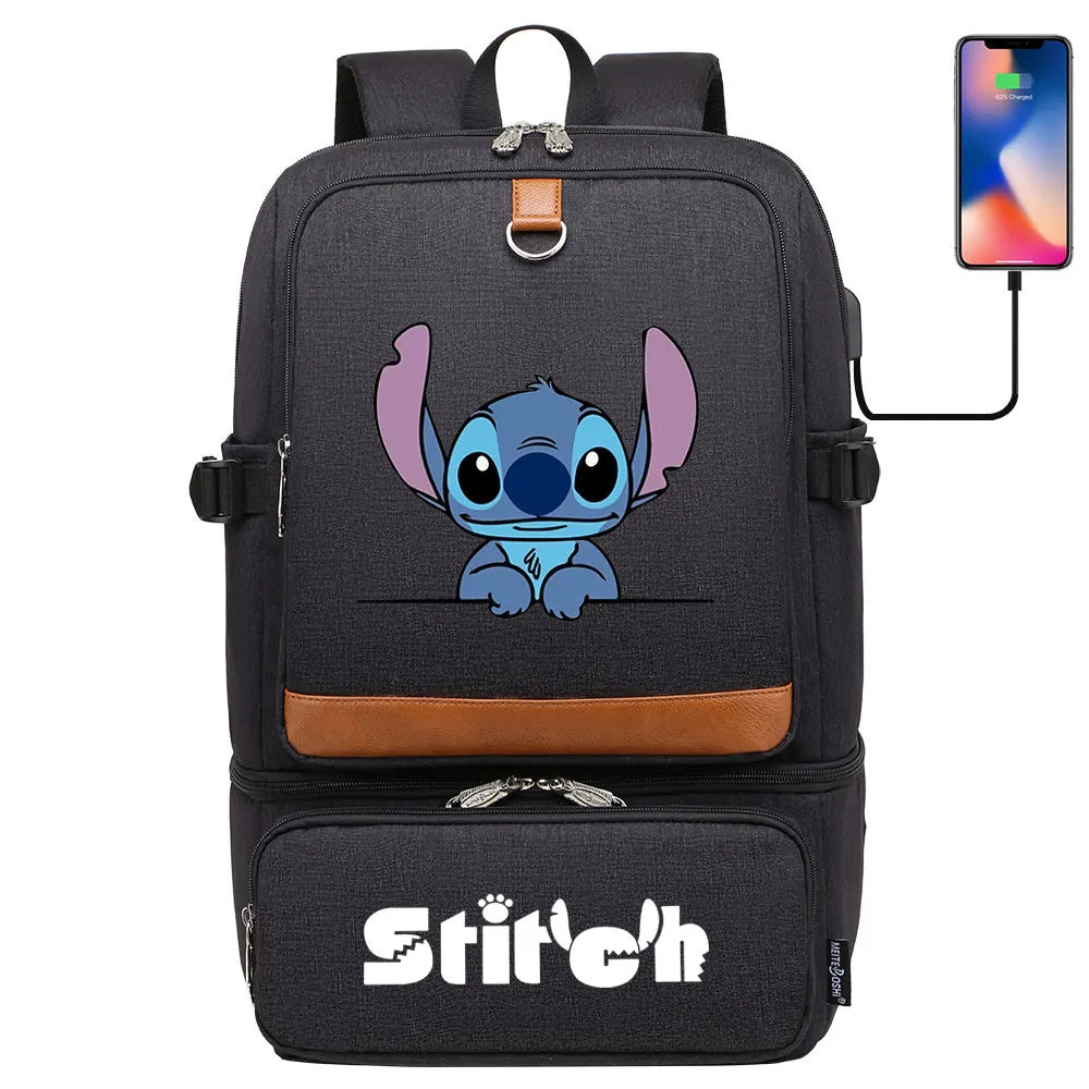 Stitch Girl Boys Kids Teenagers Schoolbags Insulated Compartment USB Waterproof Cooler Backpack Women Picnic Lunch Bag
