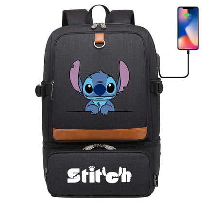 Stitch Girl Boys Kids Teenagers Schoolbags Insulated Compartment USB Waterproof Cooler Backpack Women Picnic Lunch Bag