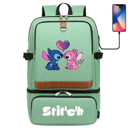 Stitch Girl Boys Kids Teenagers Schoolbags Insulated Compartment USB Waterproof Cooler Backpack Women Picnic Lunch Bag