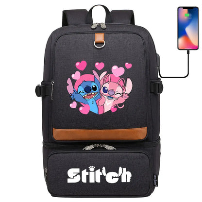 Stitch Girl Boys Kids Teenagers Schoolbags Insulated Compartment USB Waterproof Cooler Backpack Women Picnic Lunch Bag