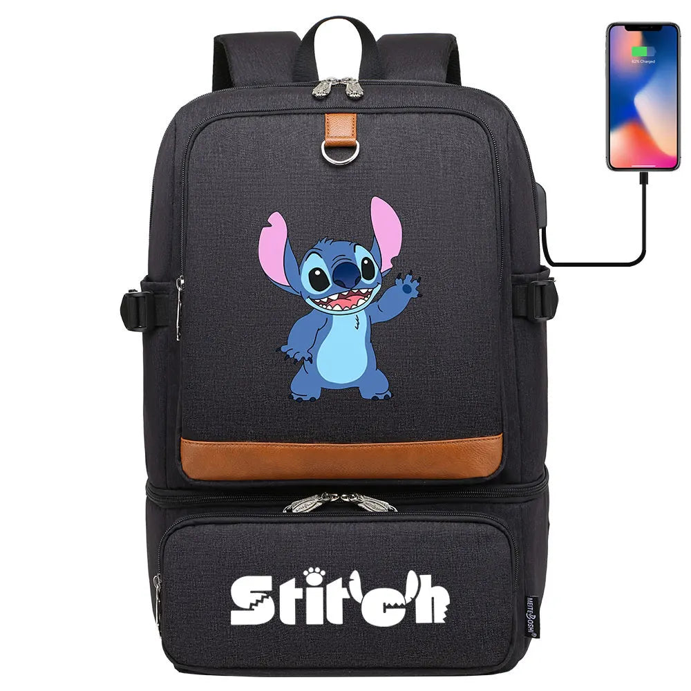 Stitch Girl Boys Kids Teenagers Schoolbags Insulated Compartment USB Waterproof Cooler Backpack Women Picnic Lunch Bag
