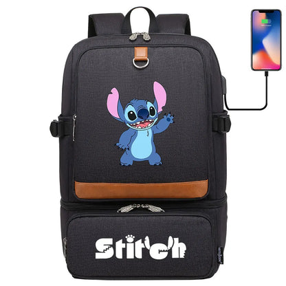 Stitch Girl Boys Kids Teenagers Schoolbags Insulated Compartment USB Waterproof Cooler Backpack Women Picnic Lunch Bag