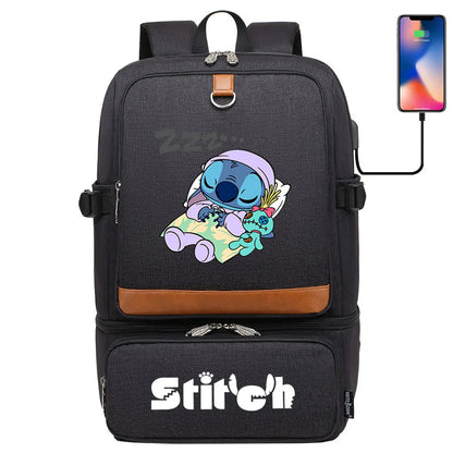 Stitch Girl Boys Kids Teenagers Schoolbags Insulated Compartment USB Waterproof Cooler Backpack Women Picnic Lunch Bag