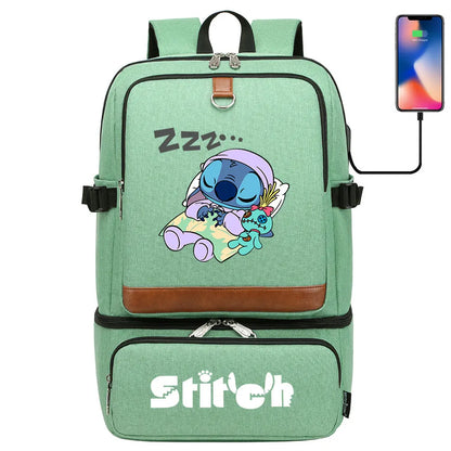 Stitch Girl Boys Kids Teenagers Schoolbags Insulated Compartment USB Waterproof Cooler Backpack Women Picnic Lunch Bag