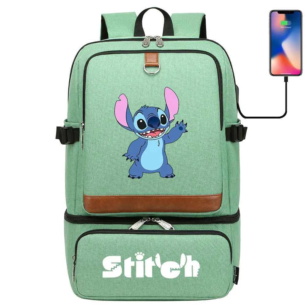 Stitch Girl Boys Kids Teenagers Schoolbags Insulated Compartment USB Waterproof Cooler Backpack Women Picnic Lunch Bag
