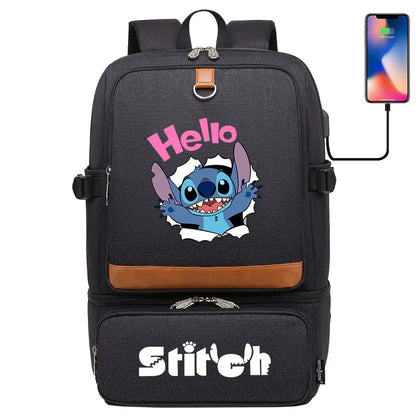 Stitch Girl Boys Kids Teenagers Schoolbags Insulated Compartment USB Waterproof Cooler Backpack Women Picnic Lunch Bag