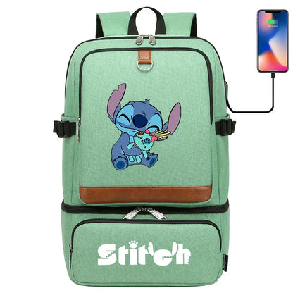Stitch Girl Boys Kids Teenagers Schoolbags Insulated Compartment USB Waterproof Cooler Backpack Women Picnic Lunch Bag
