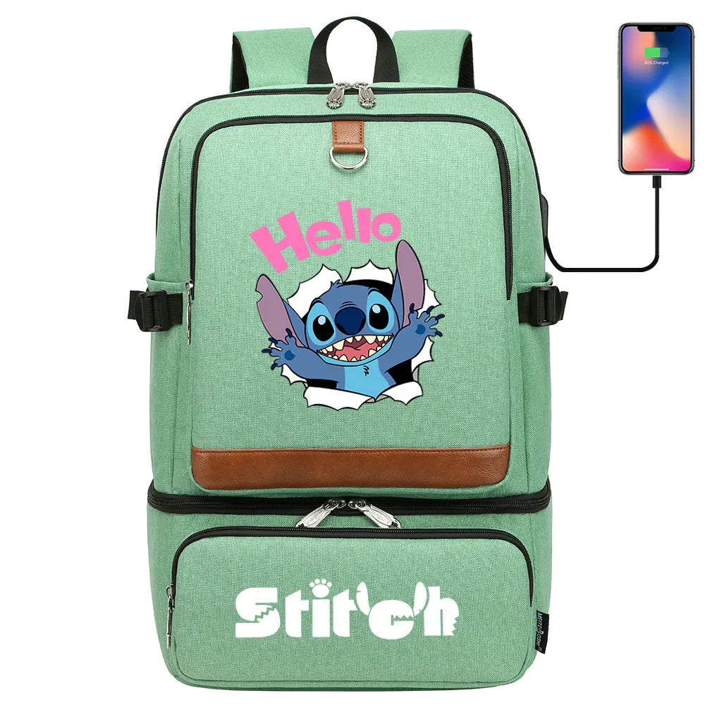 Stitch Girl Boys Kids Teenagers Schoolbags Insulated Compartment USB Waterproof Cooler Backpack Women Picnic Lunch Bag