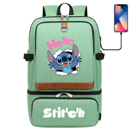 Stitch Girl Boys Kids Teenagers Schoolbags Insulated Compartment USB Waterproof Cooler Backpack Women Picnic Lunch Bag