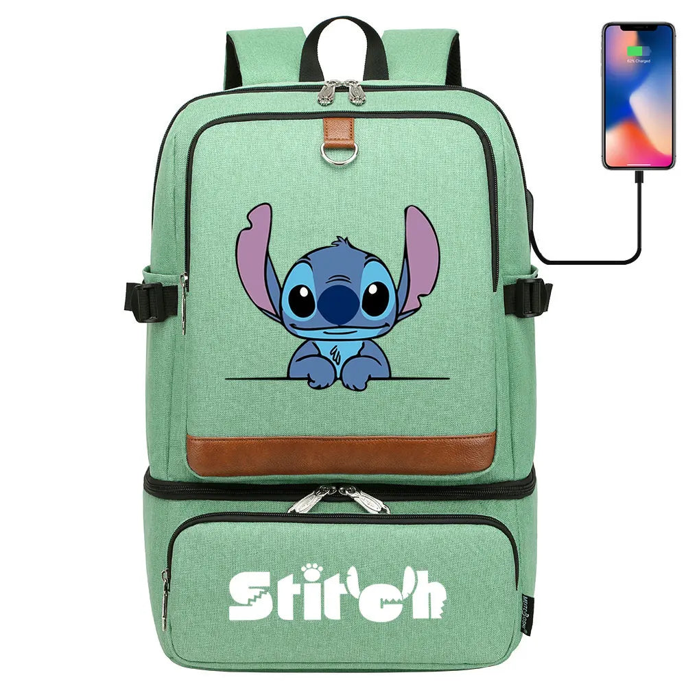 Stitch Girl Boys Kids Teenagers Schoolbags Insulated Compartment USB Waterproof Cooler Backpack Women Picnic Lunch Bag