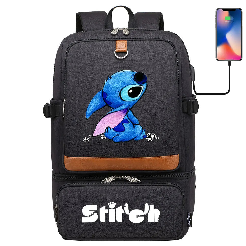 Stitch Girl Boys Kids Teenagers Schoolbags Insulated Compartment USB Waterproof Cooler Backpack Women Picnic Lunch Bag
