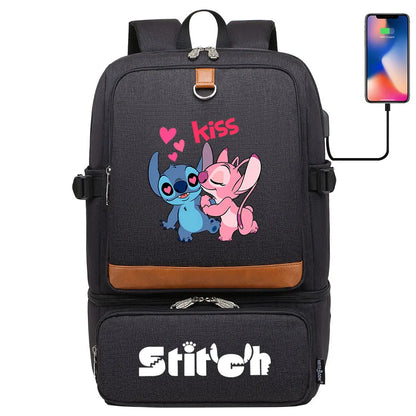 Stitch Girl Boys Kids Teenagers Schoolbags Insulated Compartment USB Waterproof Cooler Backpack Women Picnic Lunch Bag