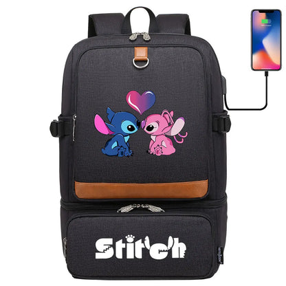 Stitch Girl Boys Kids Teenagers Schoolbags Insulated Compartment USB Waterproof Cooler Backpack Women Picnic Lunch Bag