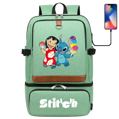 Stitch Girl Boys Kids Teenagers Schoolbags Insulated Compartment USB Waterproof Cooler Backpack Women Picnic Lunch Bag
