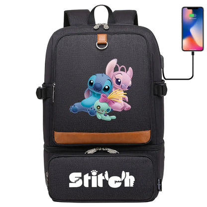 Stitch Girl Boys Kids Teenagers Schoolbags Insulated Compartment USB Waterproof Cooler Backpack Women Picnic Lunch Bag